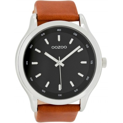 OOZOO Timepieces 50mm Cognac Βrown Leather strap C7431